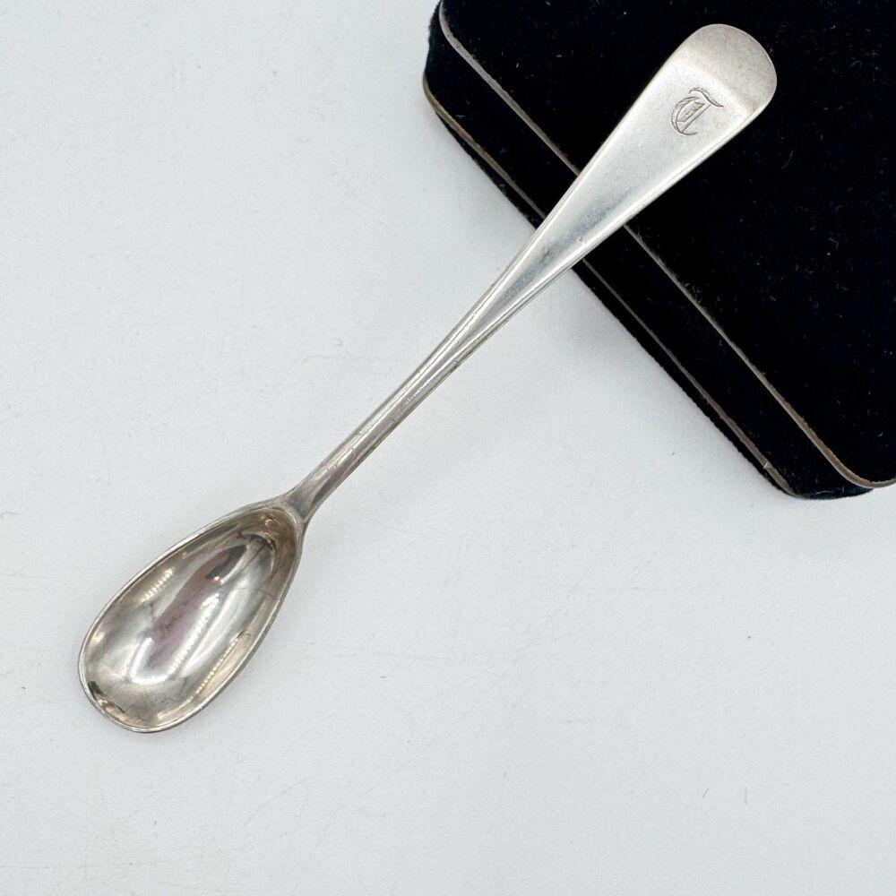 Antique William Hutton Sons Silverplate Marrow Scoop Spoon Old English Monogram